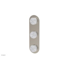 Phylrich 4-713/014X031 - Trim Plate White Mrbl Three Handle Rnd Circ