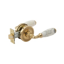 Phylrich 5152/05W - Wht Mrbl Door Lev Pass Set