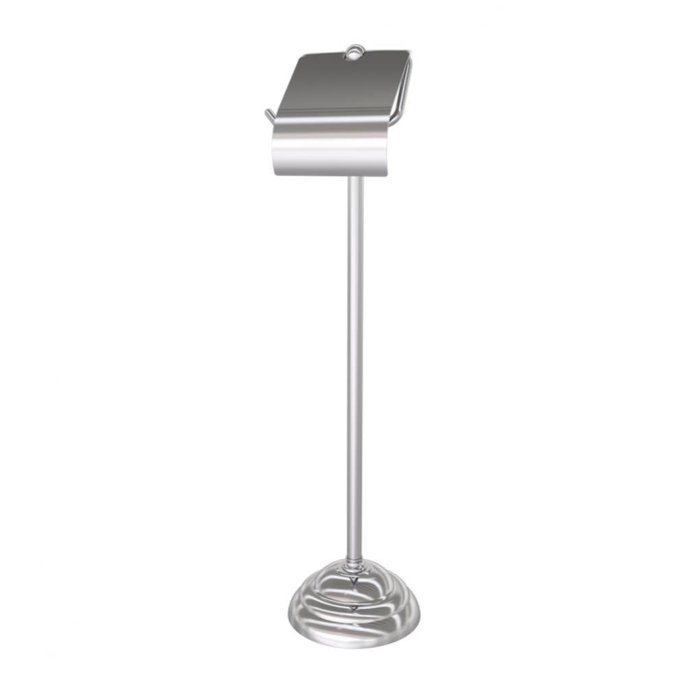 Essentials Chrome Free Standing Tp Holder With Lid