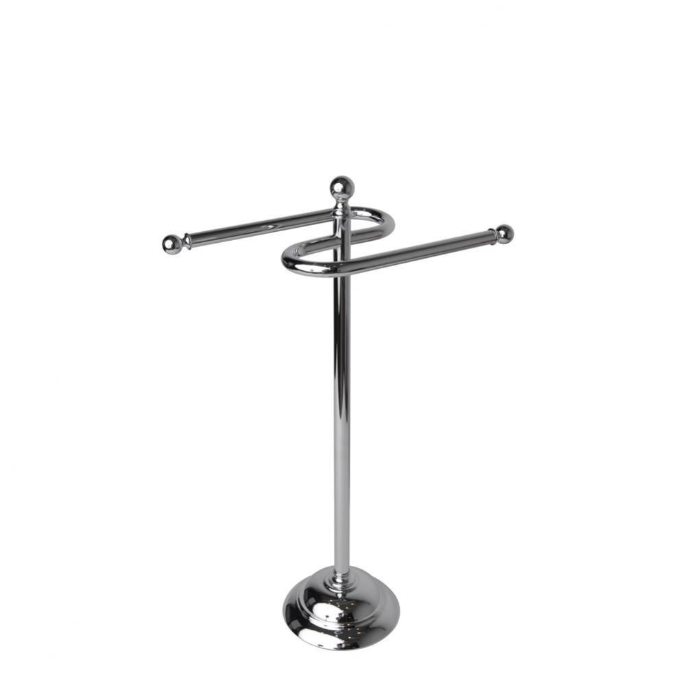 Essentials Chrome Free Standing Double Guest Towel Holder