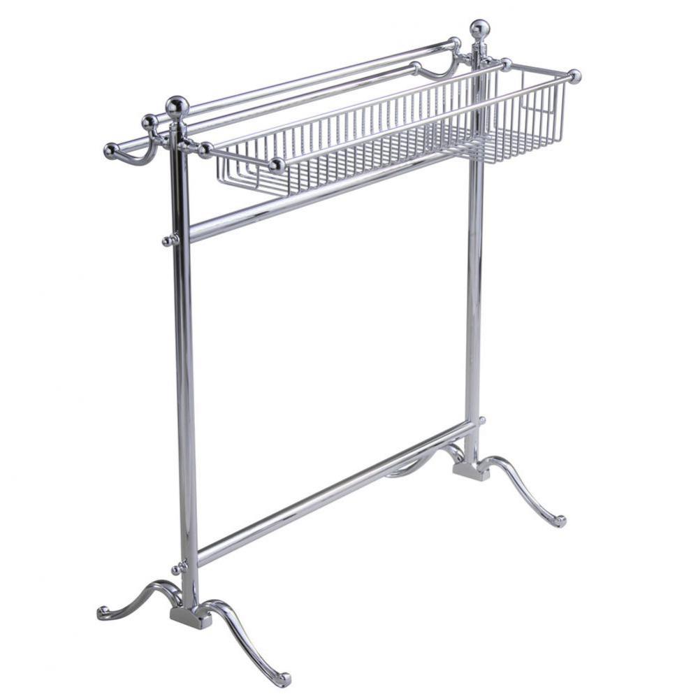 Essentials Chrome F/S Floor Towel Holder W/Basket