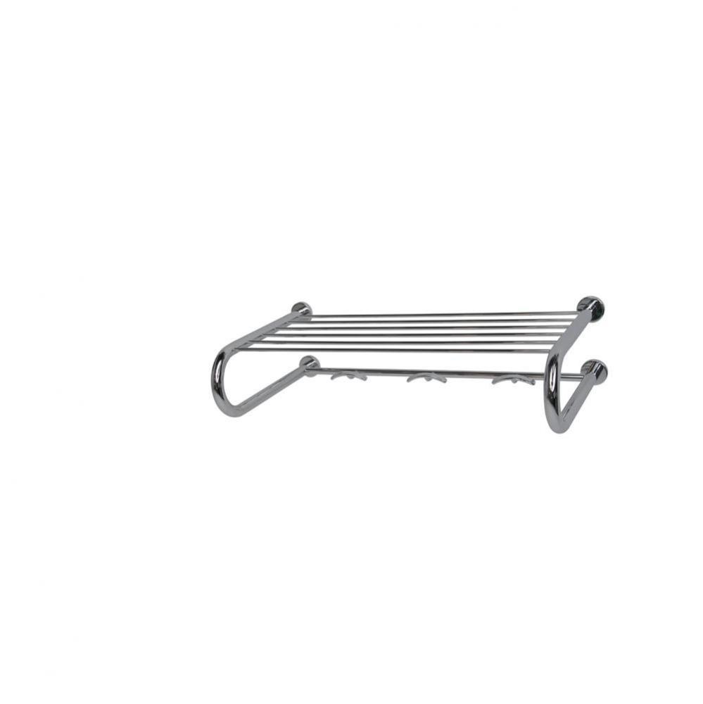 Essentials Chrome Towel Rack With Hooks