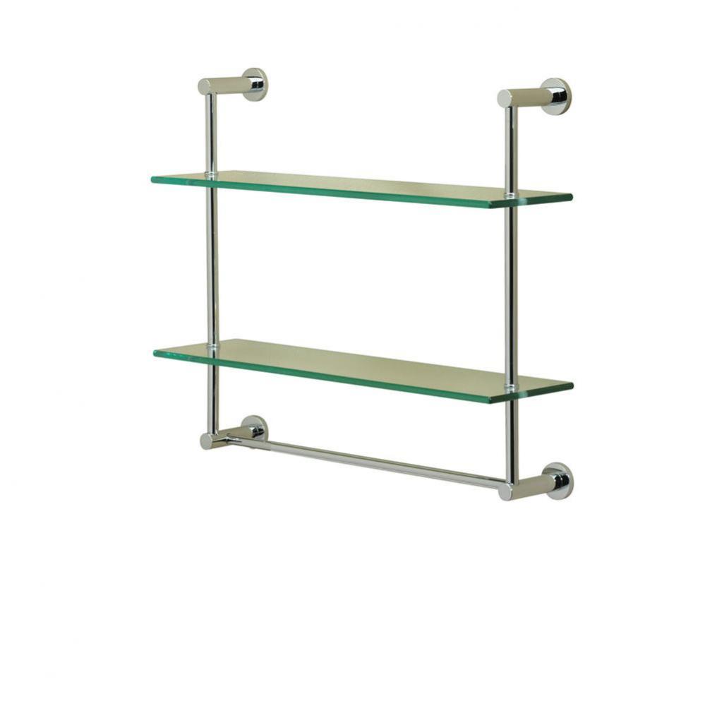 Porto/Essentials Chrome Two Tier Shelf W/ Towel Bar