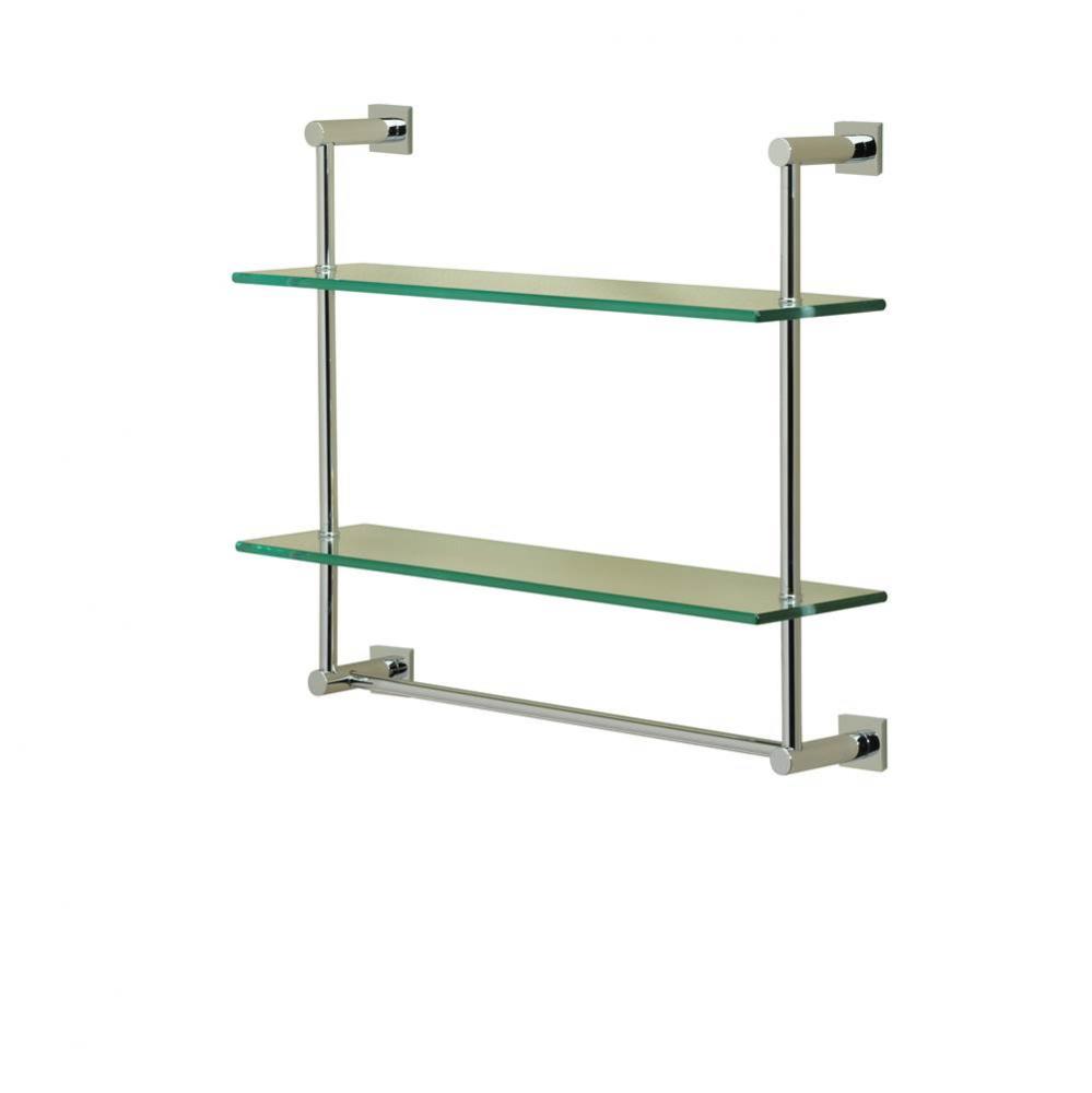 Essentials/Braga Chrome Two Tier Shelf W/ Towel Bar