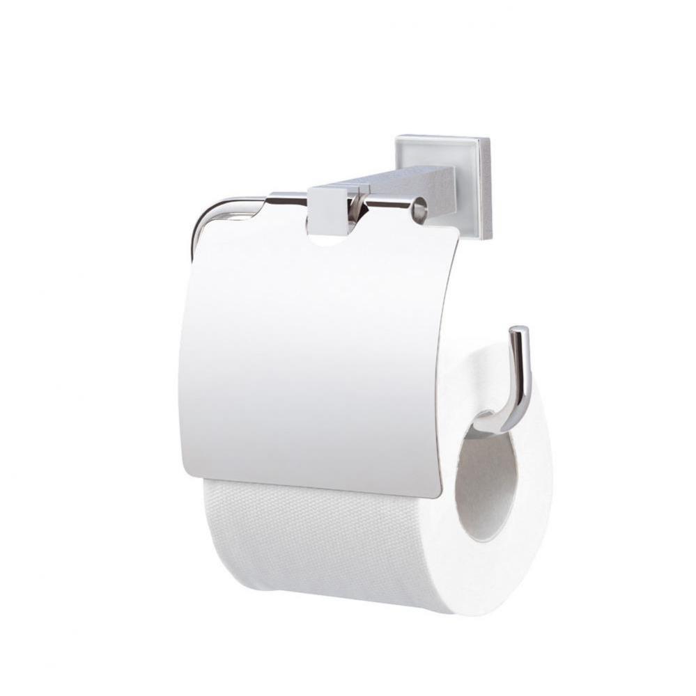 Cubis-Plus Chrome Toilet Roll Holder W/Lid