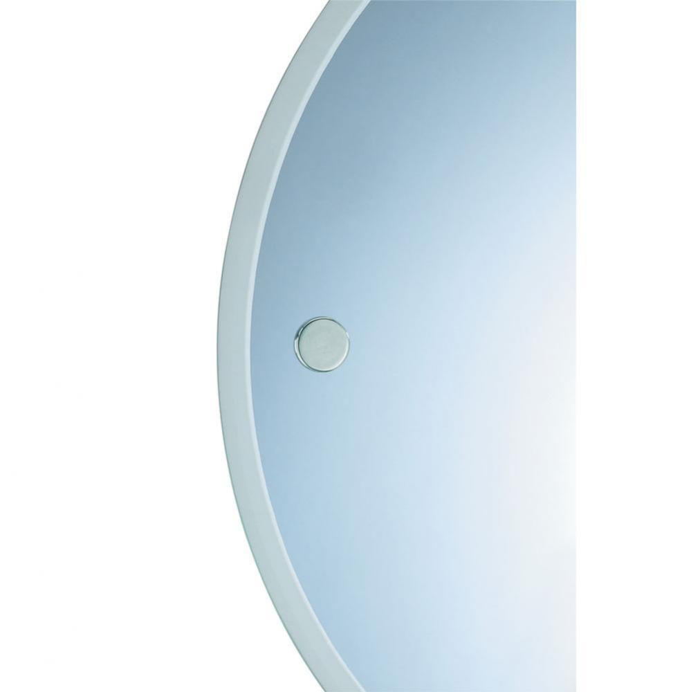 Porto Chrome Round Mirror With Fixing Caps, (18 3/4'')