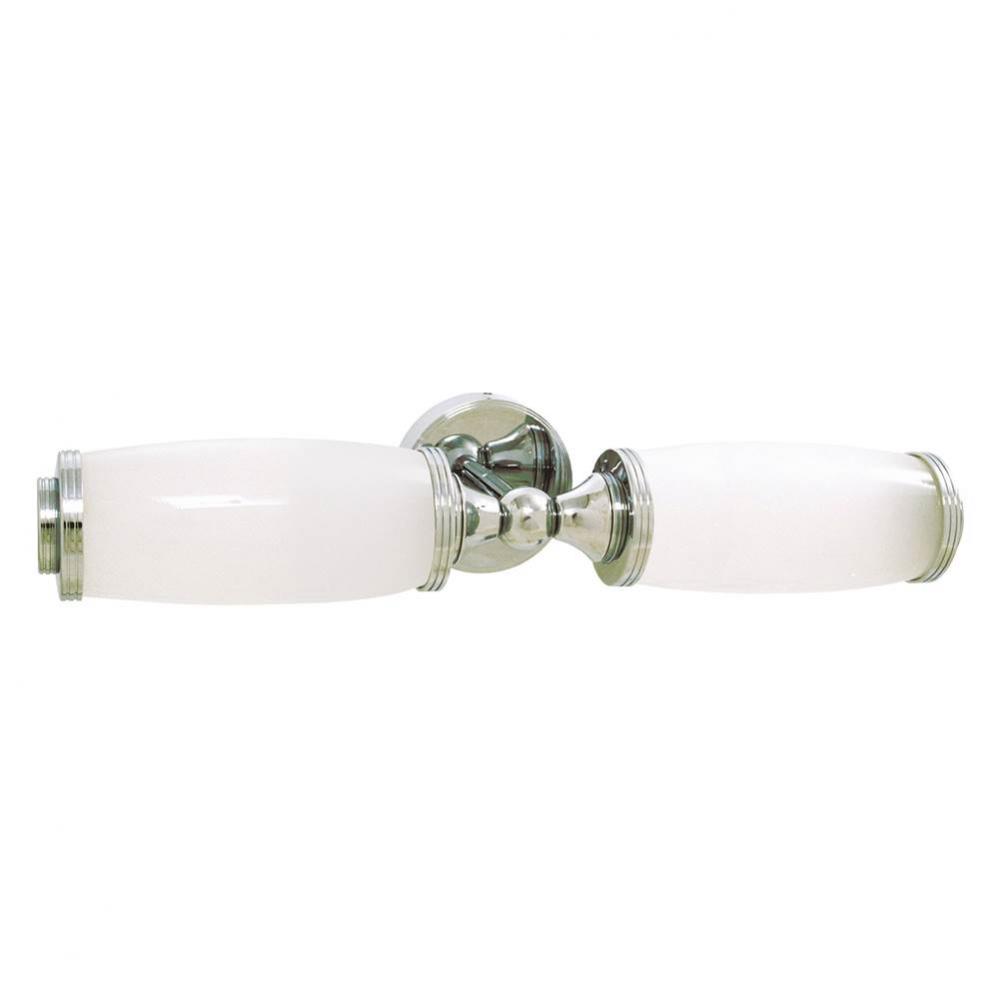 Astoria Bathroom Double Wall Light Chrome Finish With Glass Tube Shades