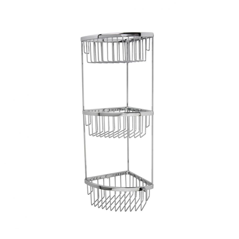 Classic Chrome 3-Tier Corner Basket 6'' X 6'' X 21 1/4''