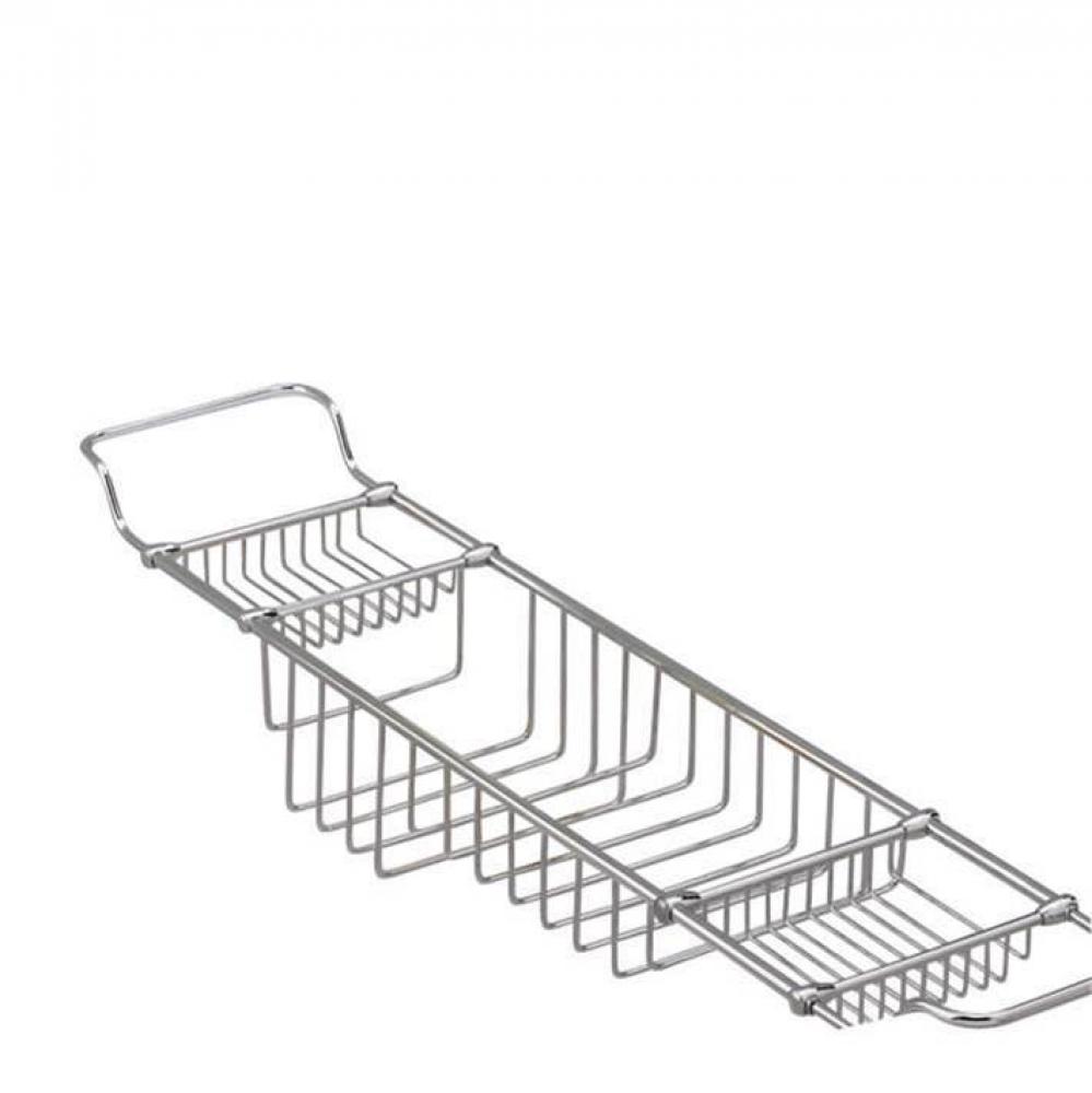 Essentials Matte Black Large, Adjustable Bathtub Rack