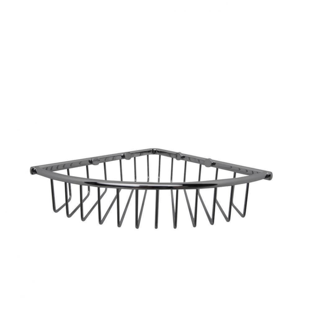 Essentials Matte Black Corner Wire Soap Basket Medium