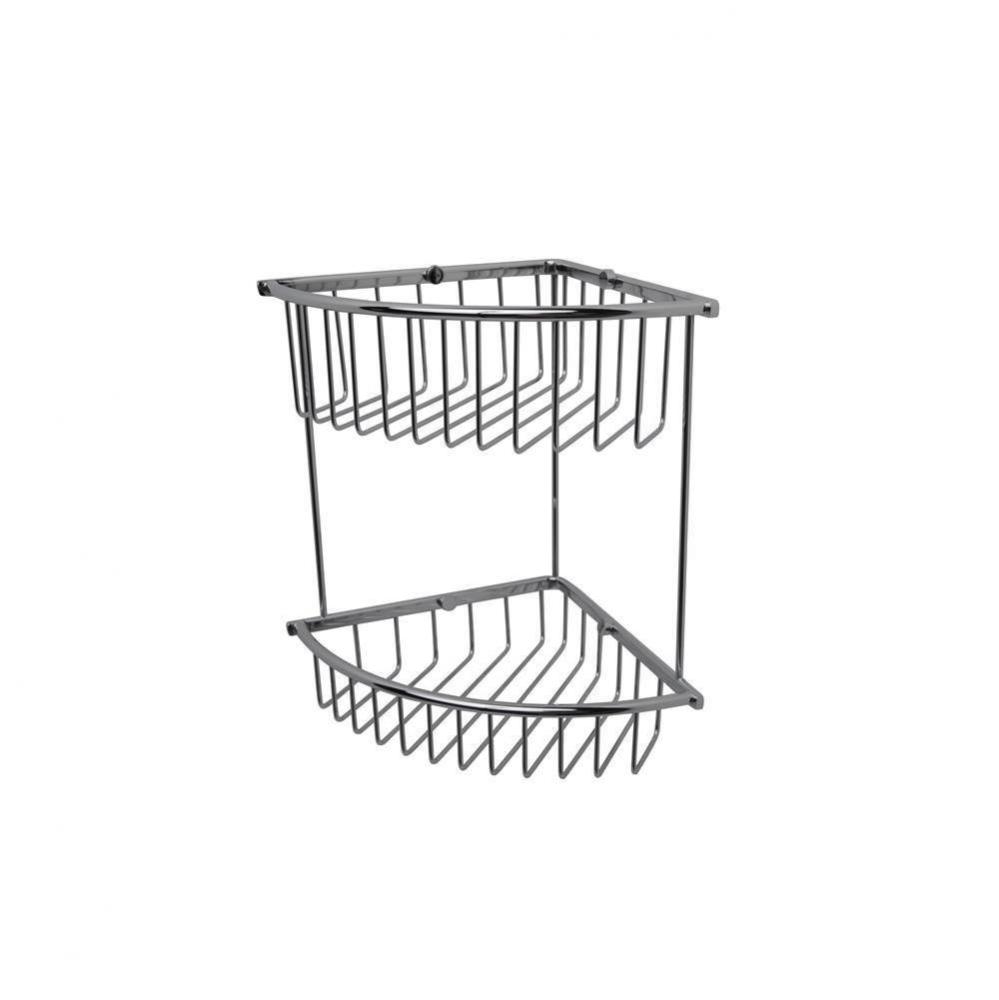 Essentials Matte Black Double Corner Wire Soap Basket 8'' X 8'' X 12'&apo