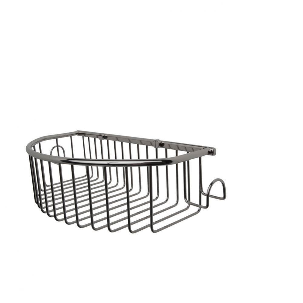 Essentials Matte Black Curved Basket W/Hooks