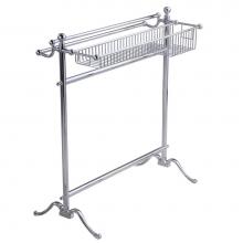 Valsan 53516CR - Essentials Chrome F/S Floor Towel Holder W/Basket