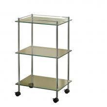 Valsan 57405CR - Essentials Chrome Three Tier Cart With Wheels (32'' X 18'' X 11'')