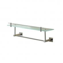 Valsan 676651CR - Braga Chrome Glass Shelf W/Towel Rail - 19 3/4'' X 5 3/4'' X 6''