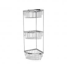 Valsan M875CR - Classic Chrome 3-Tier Corner Basket 6'' X 6'' X 21 1/4''