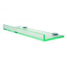 Valsan PTR126050CR - Tetris R Chrome Glass Shelf W/1'' Front Lip And Square Back Plate - 19 3/4'' X