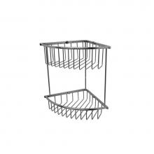 Valsan 53424MB - Essentials Matte Black Double Corner Wire Soap Basket 8'' X 8'' X 12'&apo