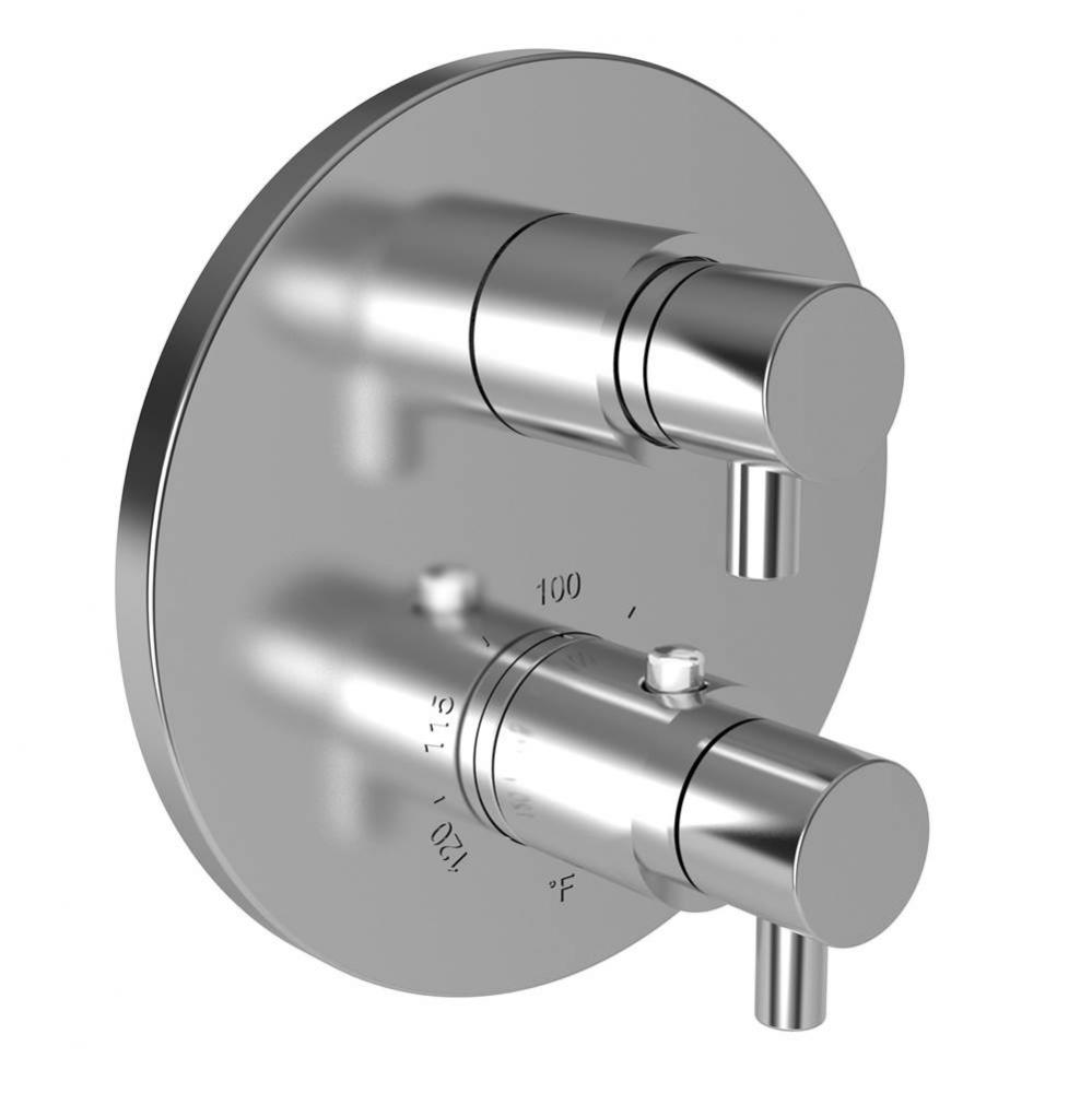 East Linear 1/2'' Round Thermostatic Trim Plate with Handle