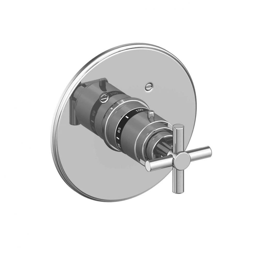 East Linear 3/4'' Round Thermostatic Trim Plate with Handle