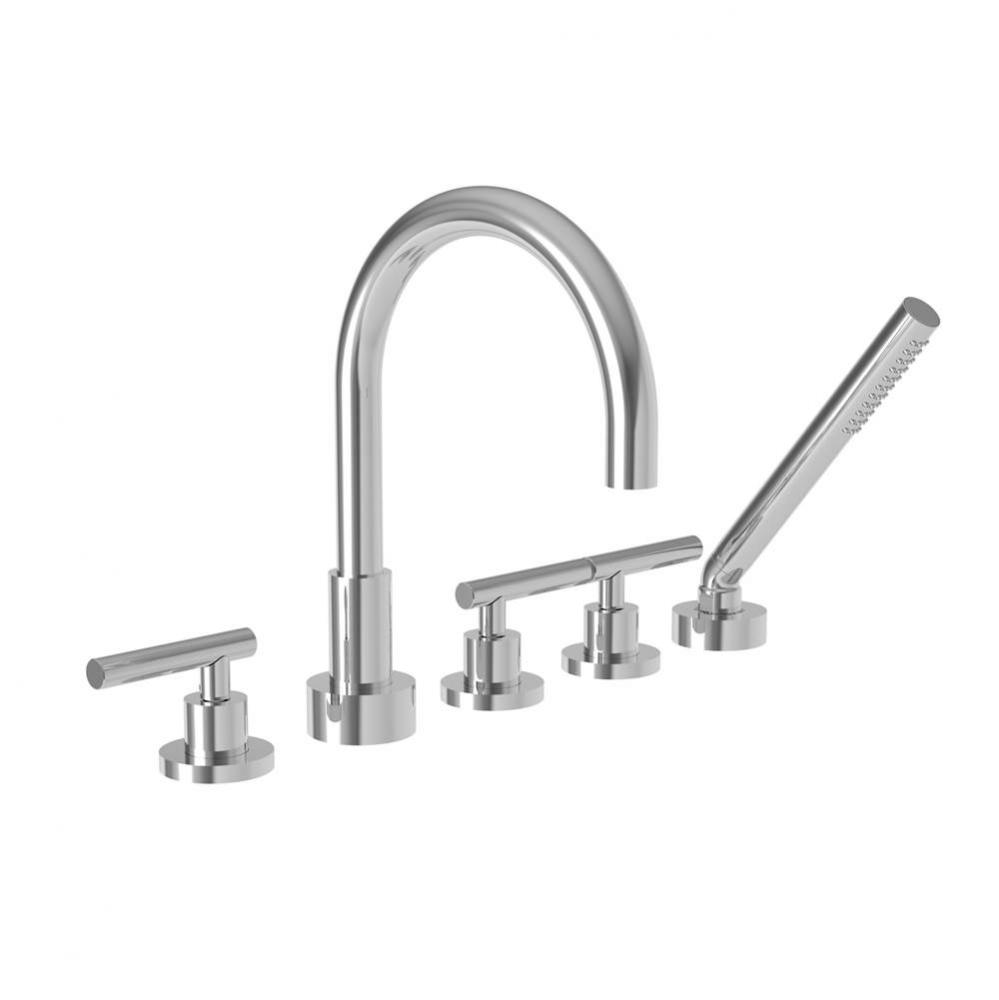 East Linear Roman Tub Faucet with Hand Shower
