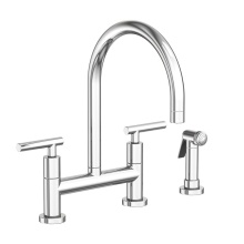 Newport Brass 1500-5413-26 - East Linear® Kitchen Bridge Faucet with Side Spray