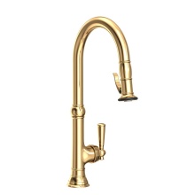 Newport Brass 2470-5183/03N - Jacobean Pull-Down Kitchen Faucet - Trigger Spray Uncoated Polished Brass (Living, non-returnable)
