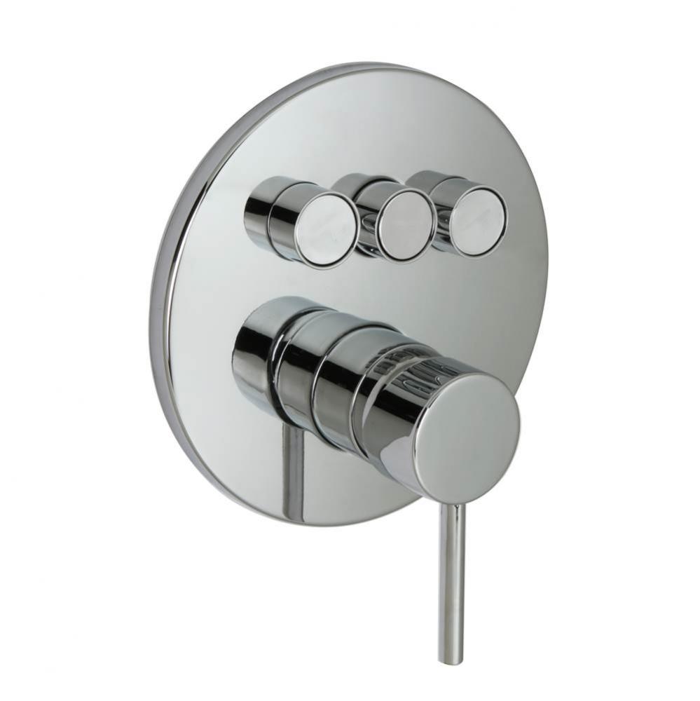Contemporary Styled Three Button Shower Trim- Chrome
