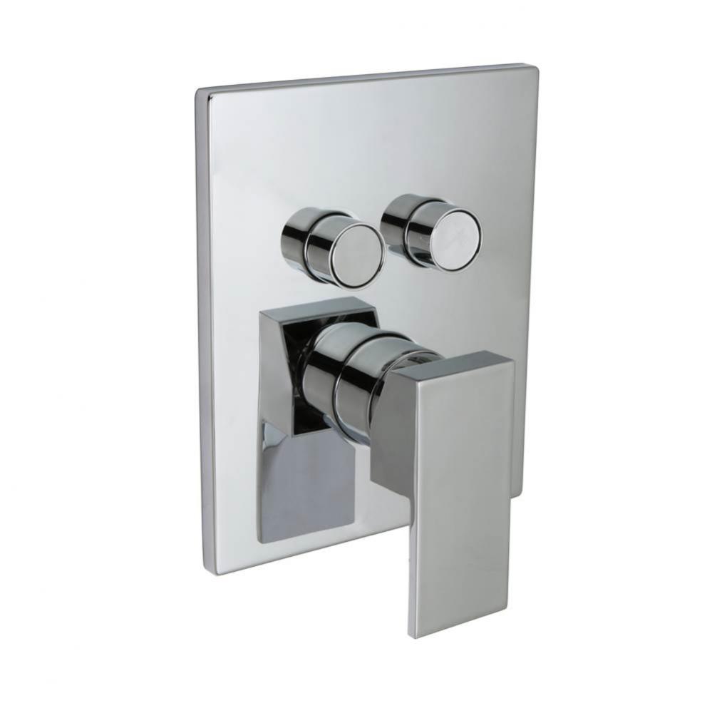 Contemporary Square Styled Two Button Shower Trim- Chrome