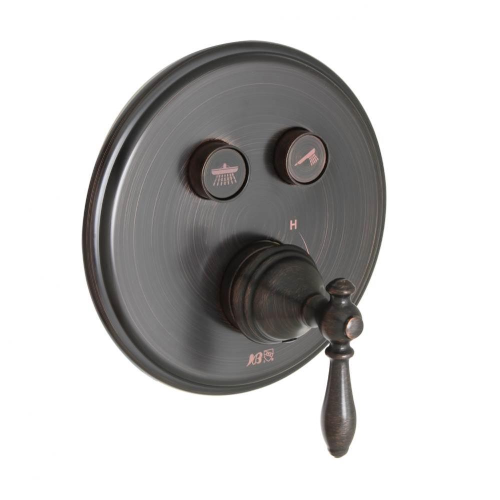 Classic Styled Two Button Shower Trim- Antique Bronze