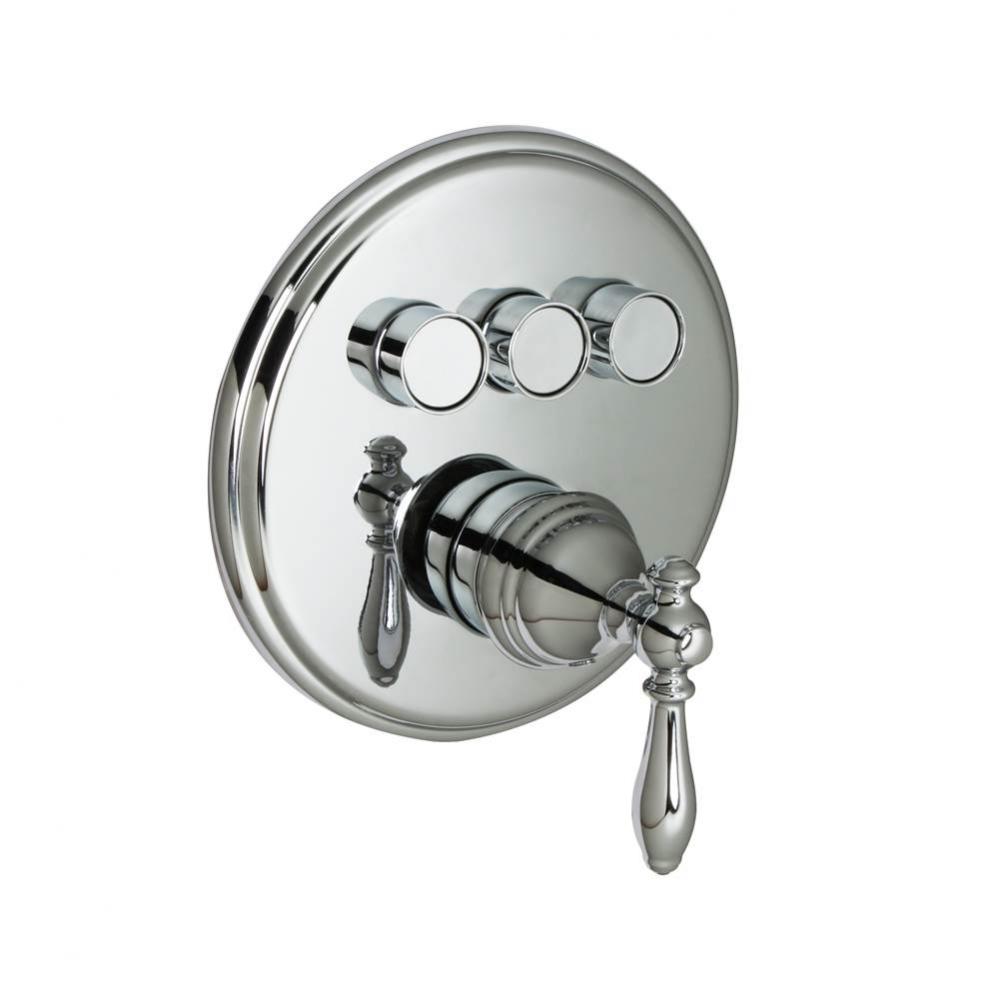 Classic Styled Three Button Shower Trim- Chrome