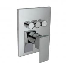 Huntington Brass P3622101 - Contemporary Square Styled Three Button Shower Trim- Chrome