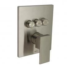 Huntington Brass P3622102 - Contemporary Square Styled Three Button Shower Trim- Satin Nickel