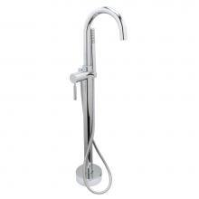 Huntington Brass S7860701 - Euro Free Standing Roman Tub Filler With Hand Shower