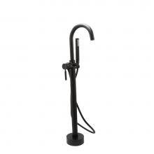 Huntington Brass S7860749 - Euro Free Standing Roman Tub Filler With Hand Shower