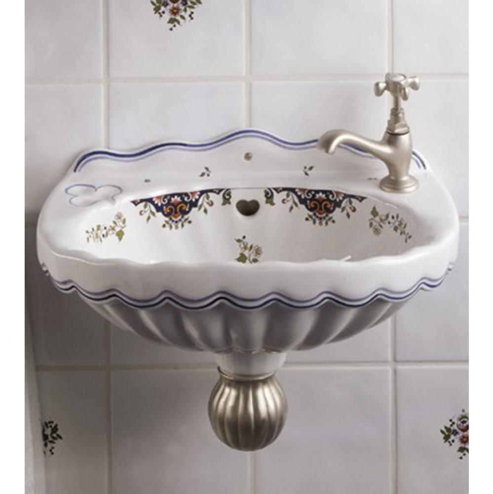 ''Valse'' Wall Mounted Vitreous China Hand Basin in Rouen