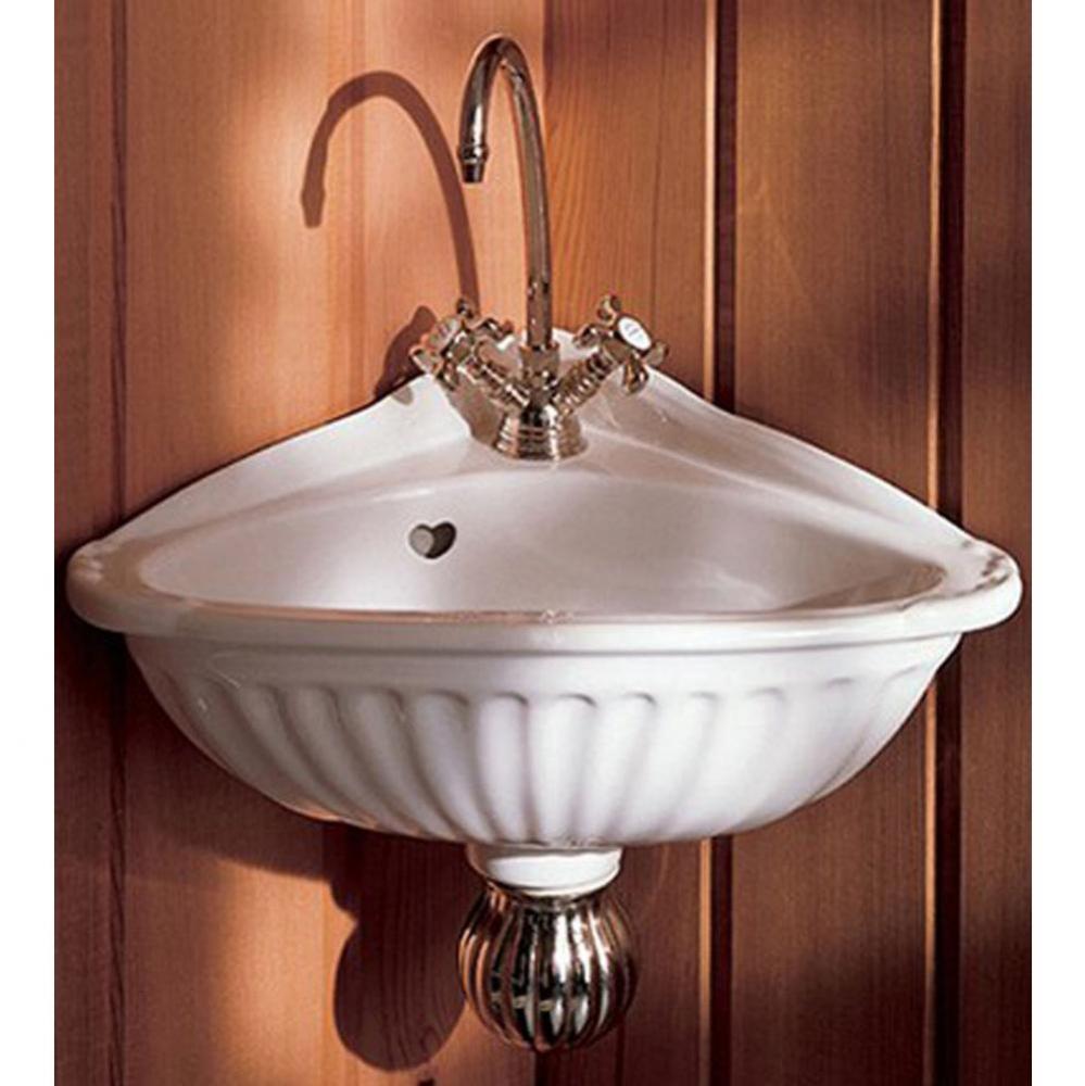 ''Carline'' Vitreous China Corner Sink in Moustier