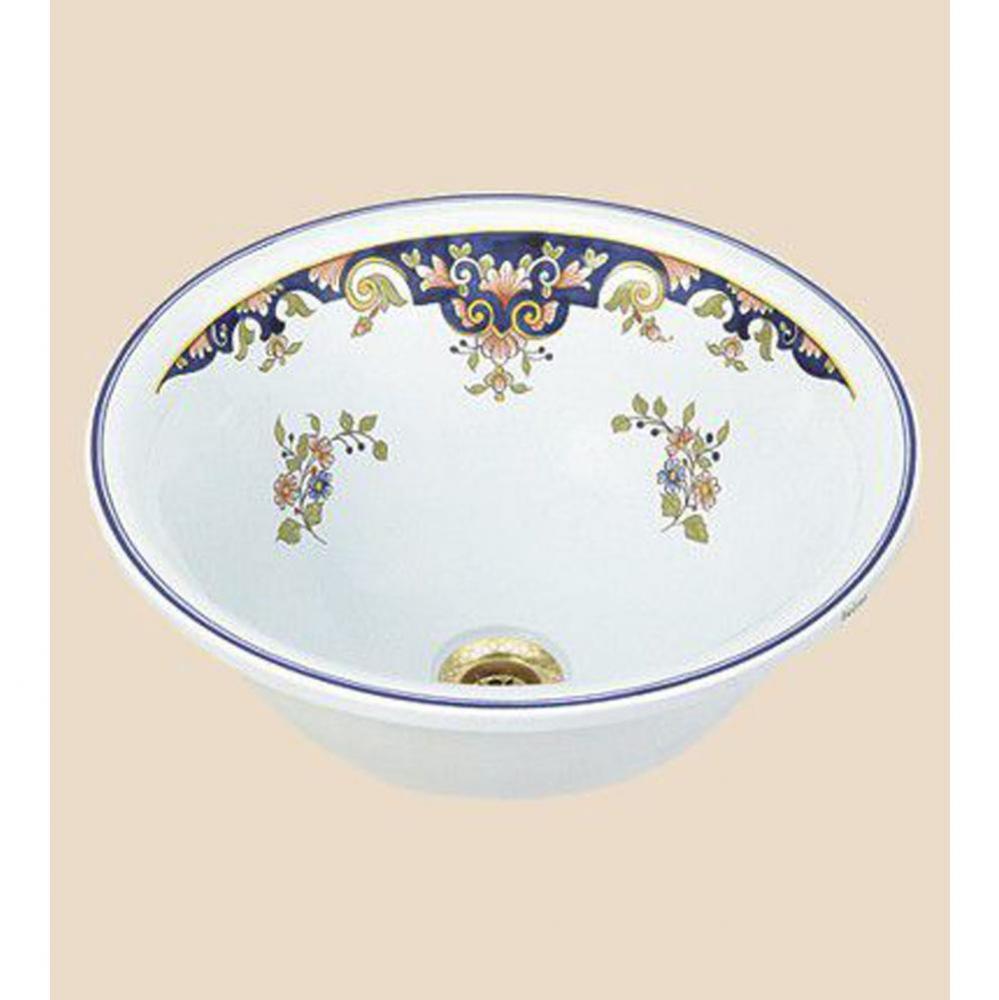 ''Sambre'' Ceramic Round Countertop Lavatory Bowl in Sceau