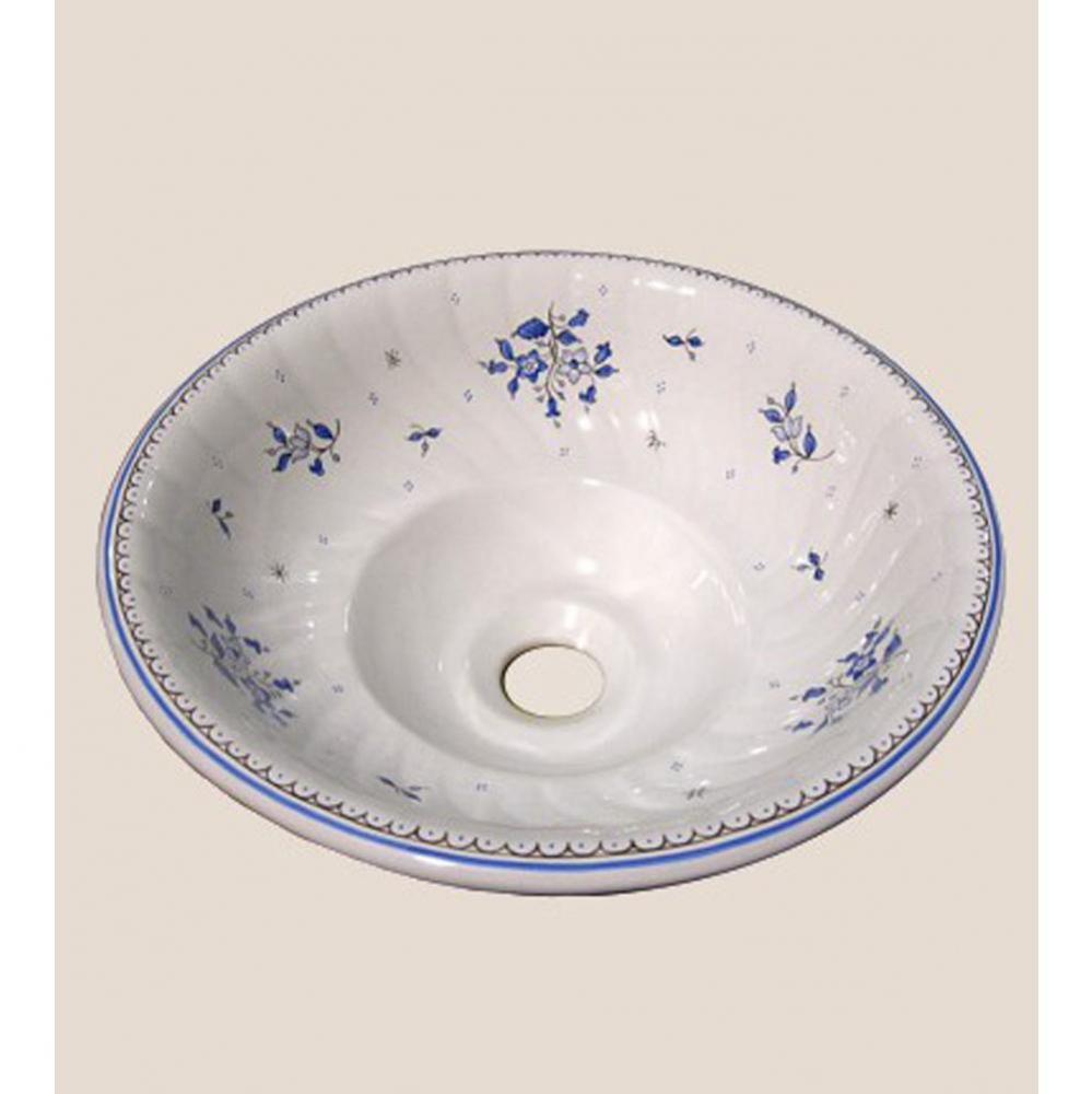 White Vitreous China Vessel Bowl in Moustier