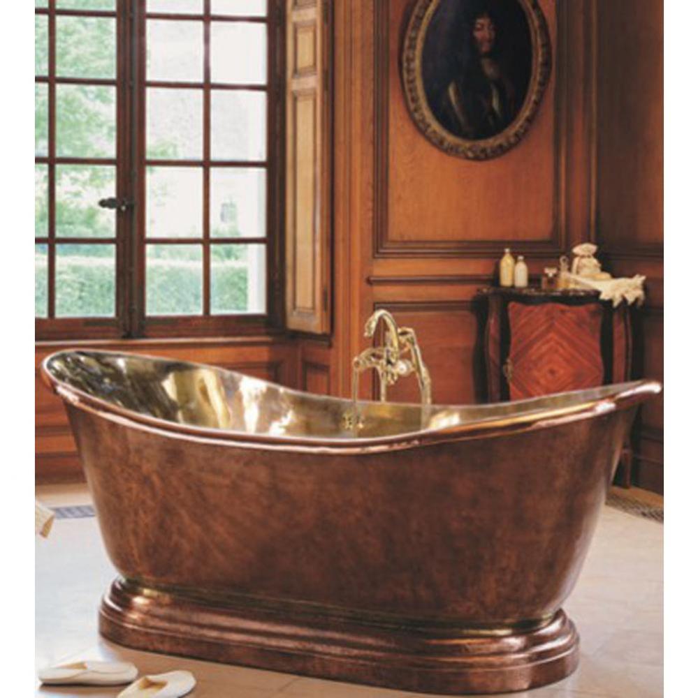''Medicis'' Copper Bathtub / Single wall in Polished