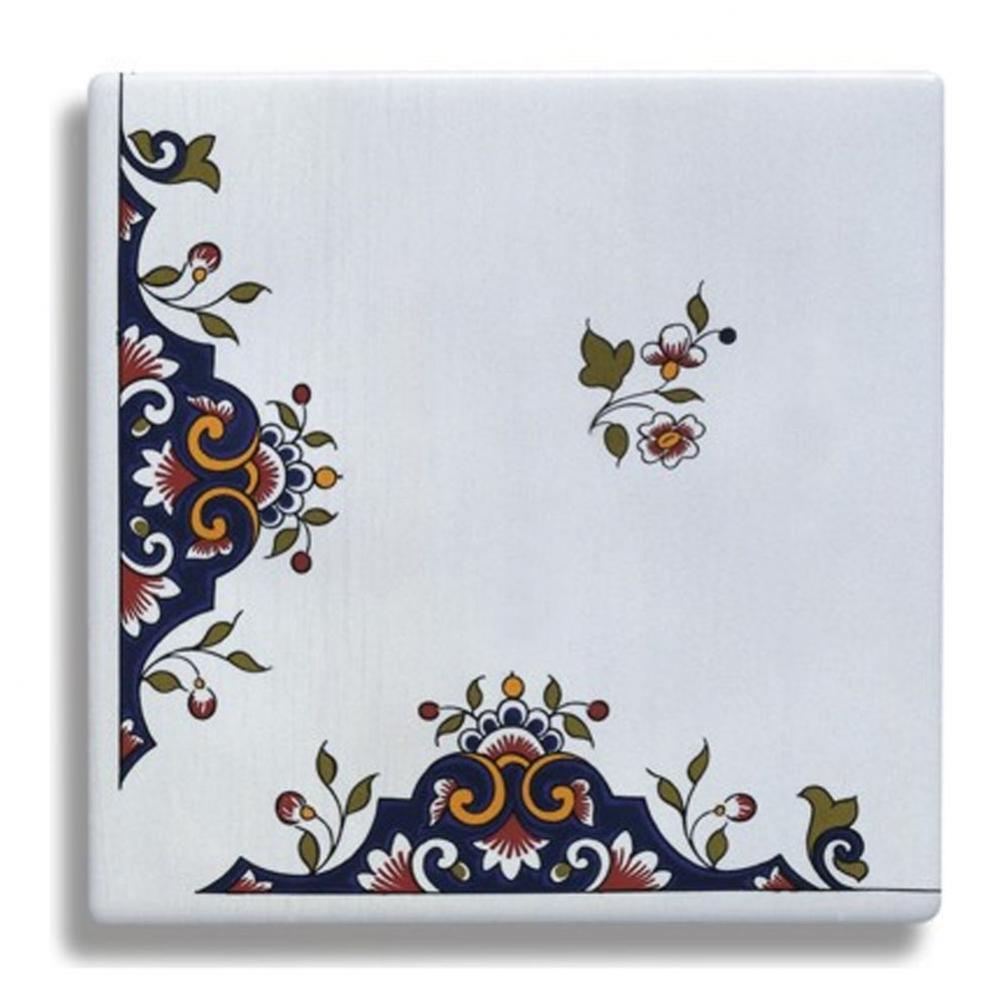 ''Duchesse'' Corner Border Pattern Tile in Rouen