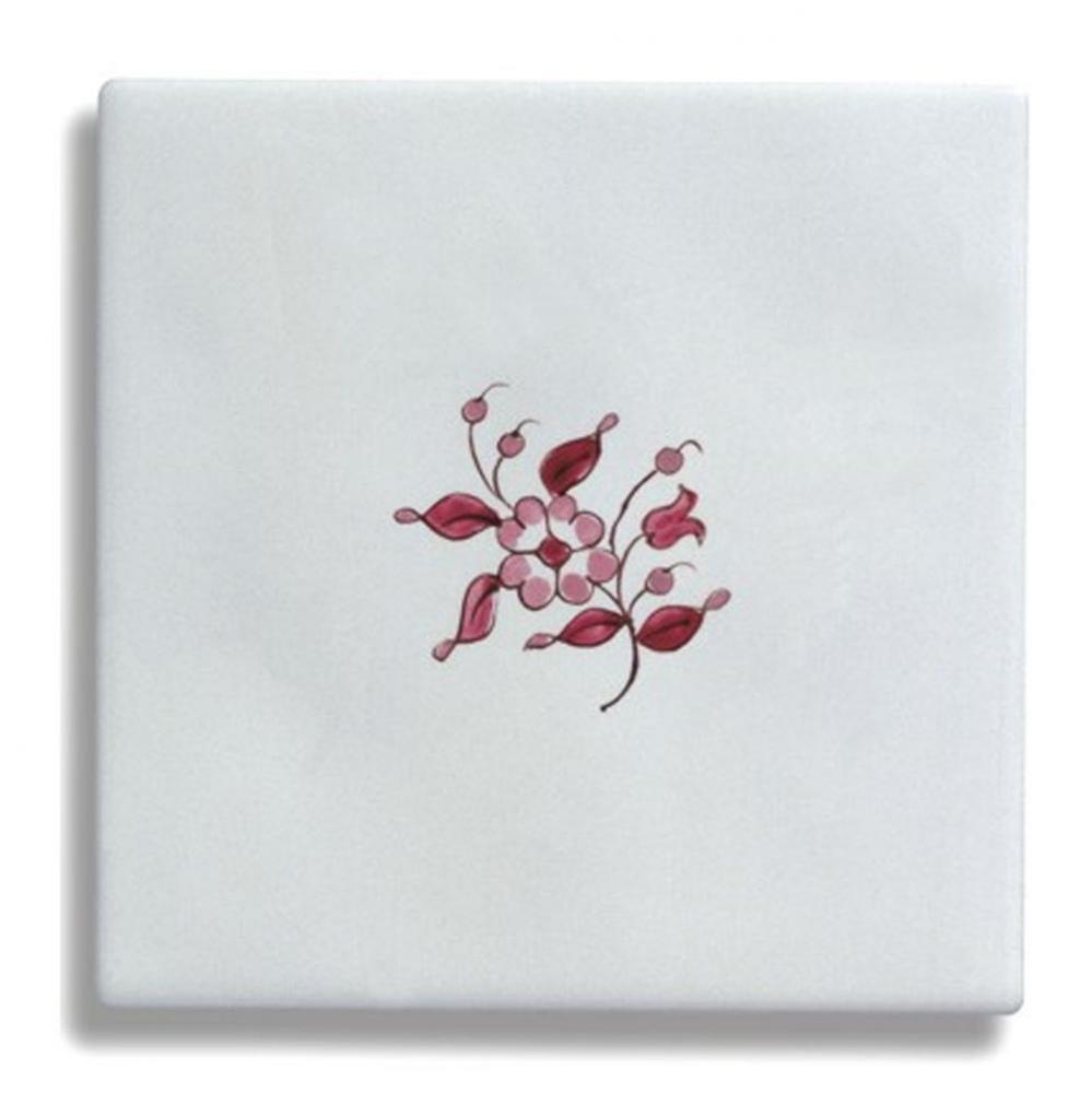''Duchesse'' Small Central Pattern Tile in Moustier Rose