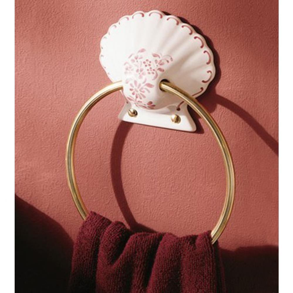 ''Coquille'' Towel Ring in Sceau Rose, Polished