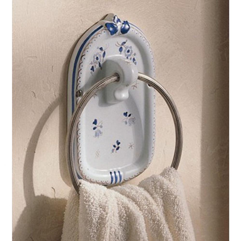 Towel Ring in Moustier Bleu, Weathered