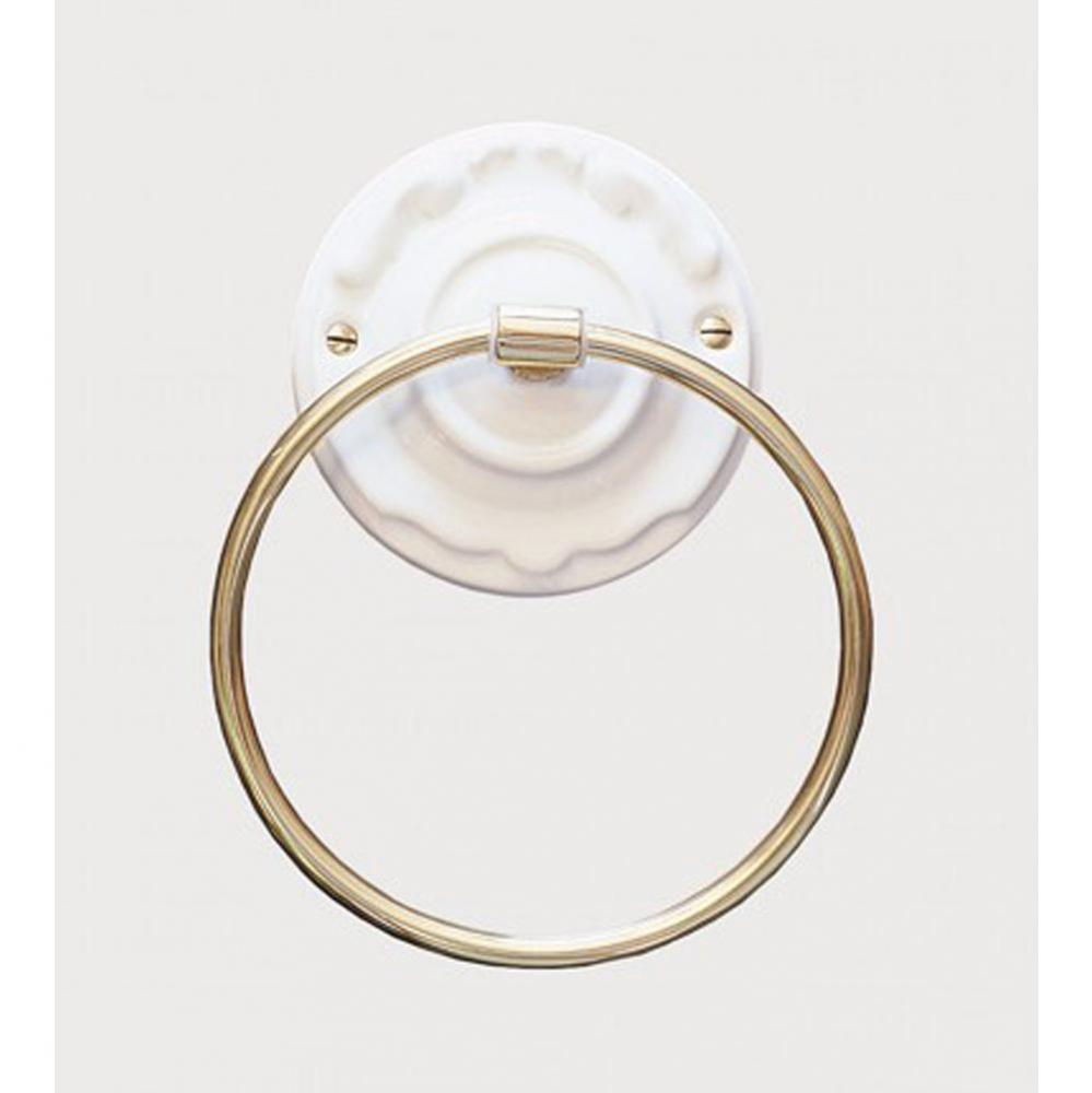 ''Charleston'' 6''-inch Towel Ring in Berain Vert, Polished