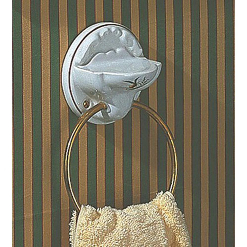 Towel Ring / Soap Dish in Moustier Rose, Polished