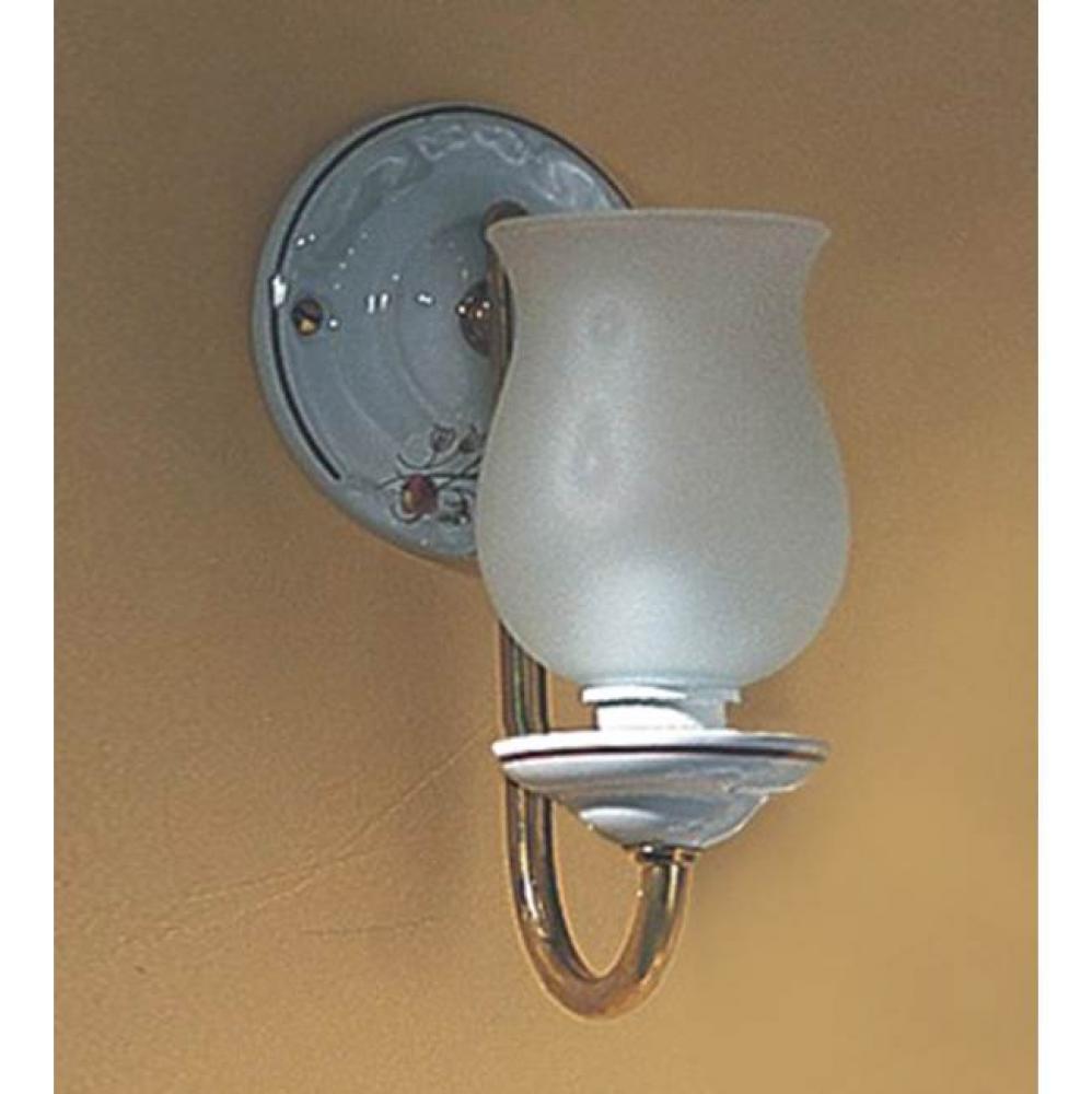 Wall Light in White, Polished Brass Hardware