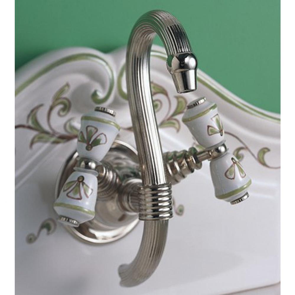 ''Verseuse'' Wall Mounted Mixer with White or Handpainted Earthenware Handles