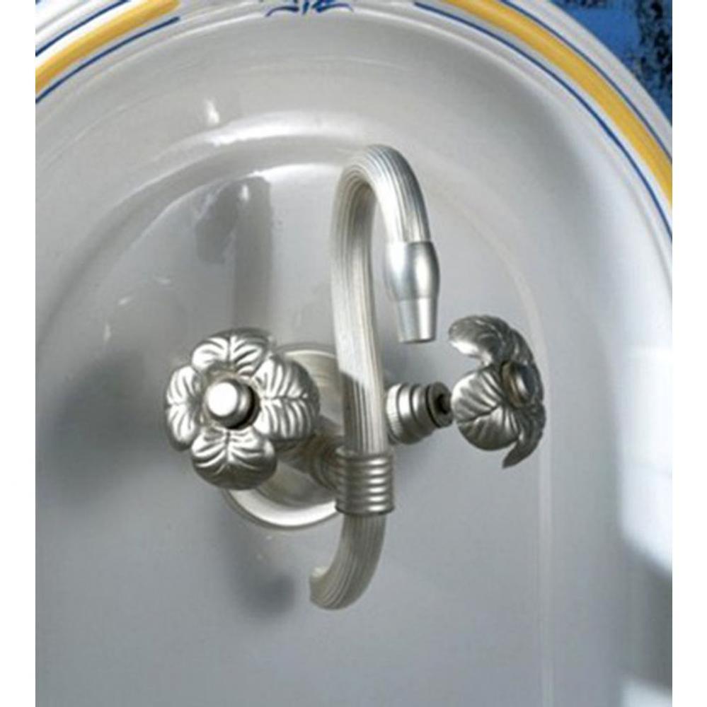 ''Verseuse'' Wall Mounted Mixer with Cloverleaf Handles in Satin