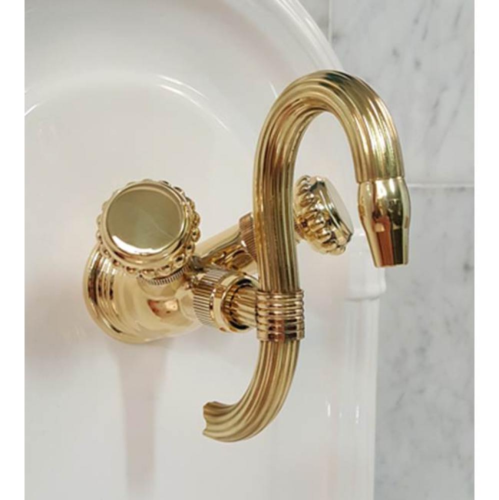 ''Pompadour Verseuse'' Wall Mounted Mixer in Polished